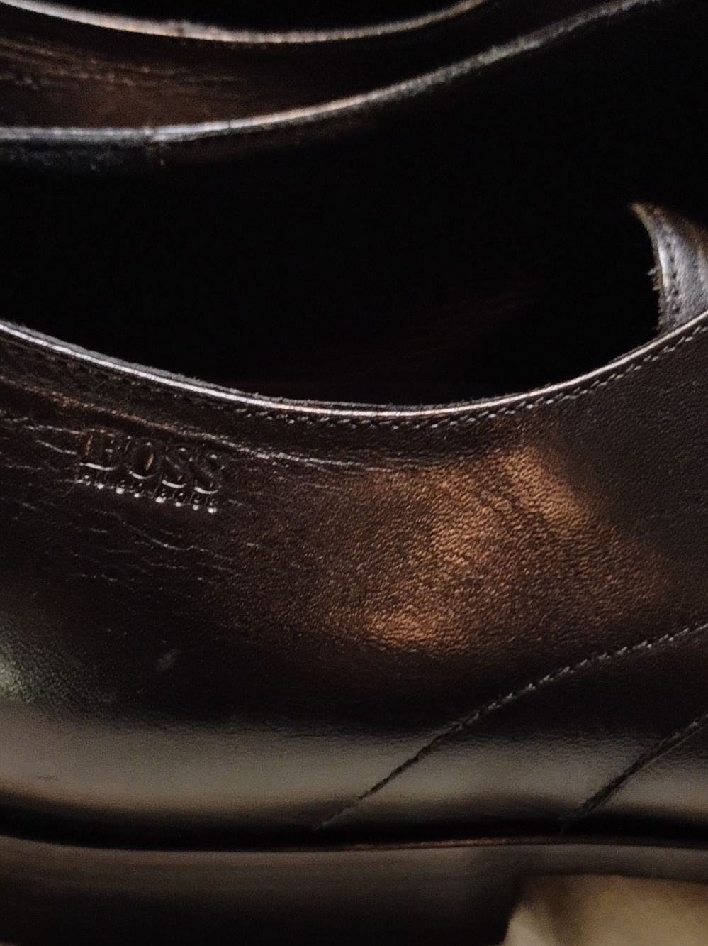 BOSS Men's Black Leather Dress Shoes